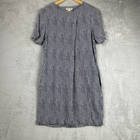 Whistles Striped Mini Dress 6 Blue and White Short Sleeve Coastal Quiet Luxury - Picture 2 of 8